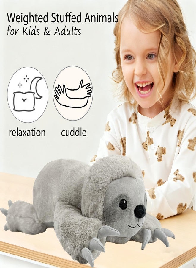 JUSTQUNSEEN 4.5 Lbs Weighted Stuffed Animals for Kids and Adults 22" Cute Sloth Shaped Toys Soft Weighted Plush Toys Gifts for Christmas Easter Birthday Holidays Ideal Huggable Plush Pillow (Sloth) - Image 4